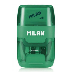 MILAN ξύστρα μολυβιών με κάδο & γόμα 1204703116, πράσινη