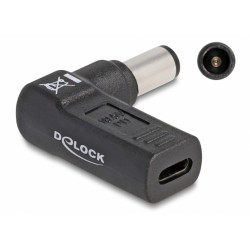 DELOCK αντάπτορας τροφοδοσίας laptop 60008, USB-C σε Dell 7.4x5mm, μαύρος