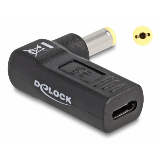 DELOCK αντάπτορας τροφοδοσίας laptop 60009, USB-C σε Acer 5.5x1.7mm, μαύρος
