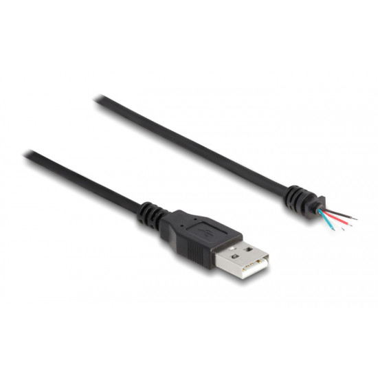 DELOCK καλώδιο USB 64184 με ελεύθερα άκρα, 28 AWG, 1m, μαύρο