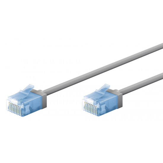 GOOBAY καλώδιο δικτύου 74224, CAT 6A U/UTP, ultra slim, copper, 500MHz, 3m, γκρι