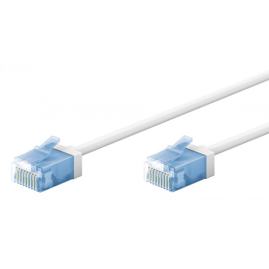 GOOBAY καλώδιο δικτύου 74285, CAT 6A U/UTP, ultra slim, copper, 500MHz, 0.5m, λευκό