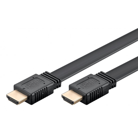GOOBAY καλώδιο HDMI 77133 με Ethernet, flat, 8K/60Hz, 48 Gbps, 1m, μαύρο