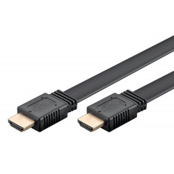 GOOBAY καλώδιο HDMI 77134 με Ethernet, flat, 8K/60Hz, 48 Gbps, 1.5m, μαύρο