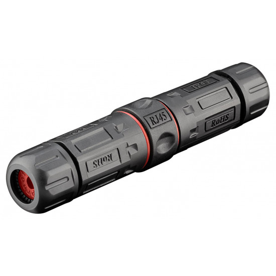 GOOBAY αδιάβροχος σύνδεσμος RJ45 Cat 6 79566, IP68, μαύρο