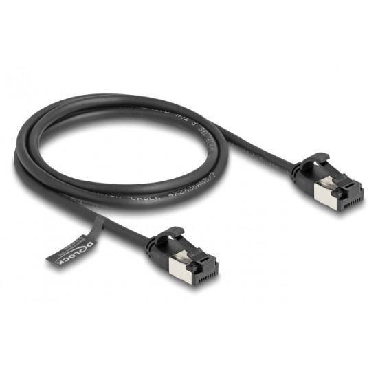 DELOCK καλώδιο δικτύου 80183, CAT 8.1 U/FTP, 40Gbps, εύκαμπτο, 1m, μαύρο