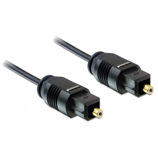 DELOCK καλώδιο ήχου Toslink 82879, gold plated, 2.2mm, 1m, μαύρο