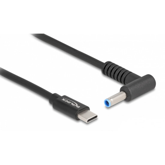 DELOCK καλώδιο τροφοδοσίας laptop 87971, USB-C σε HP 4.5x3.0mm, 1.5m, μαύρο
