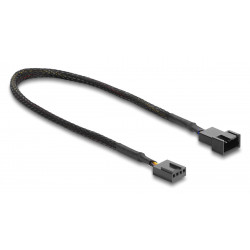DELOCK καλώδιο προέκτασης 4pin PWM 91360 για ανεμιστήρες, 30cm, μαύρο