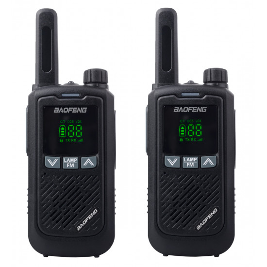 BAOFENG σετ ασύρματοι πομποδέκτες BF-T17, PMR, 0.5W, μαύρο, 2τμχ