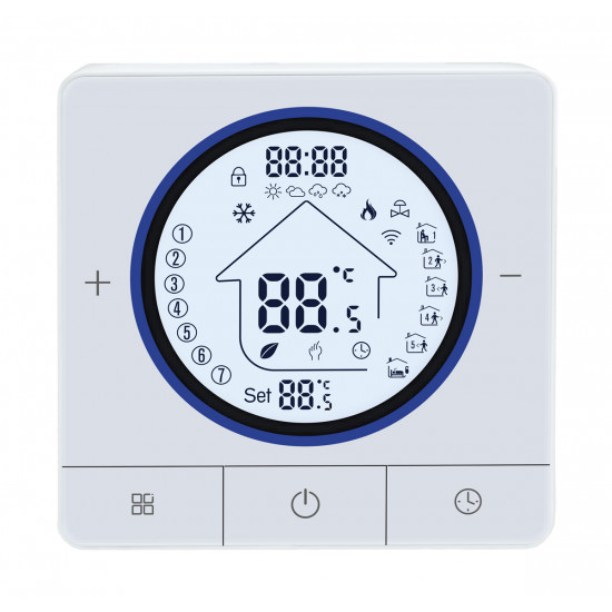 Smart θερμοστάτης αερίου BHT-800WM-GCLW, WiFi, επιτοίχιος, λευκός