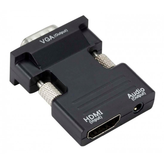POWERTECH αντάπτορας HDMI σε VGA CAB-H120 με 3.5mm, μαύρος