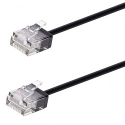 POWERTECH καλώδιο δικτύου CAB-N429, Cat 6A U/UTP, ultra slim, copper, 500MHz, 0.25m, μαύρο