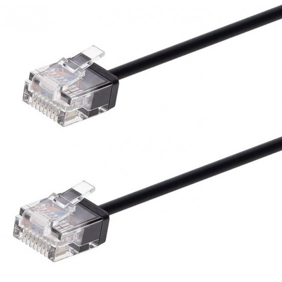 POWERTECH καλώδιο δικτύου CAB-N435, Cat 6A U/UTP, ultra slim, copper, 500MHz, 7.5m, μαύρο