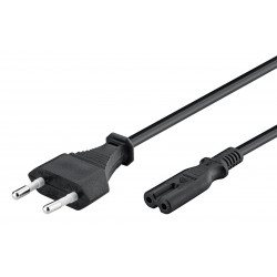 POWERTECH καλώδιο τροφοδοσίας CAB-P021 2pin, copper, 1.5m, μαύρο, 5τμχ