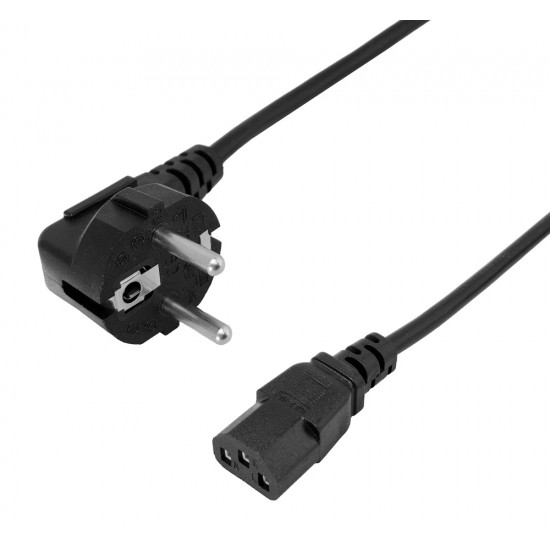 POWERTECH καλώδιο τροφοδοσίας CAB-P043, 3x 0.75mm², copper, 1.5m, μαύρο
