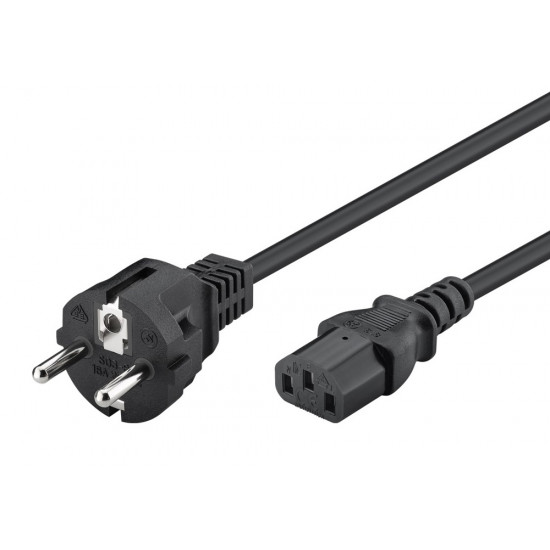 POWERTECH καλώδιο τροφοδοσίας CAB-P048, 3x 0.75mm², copper, 1m, μαύρο