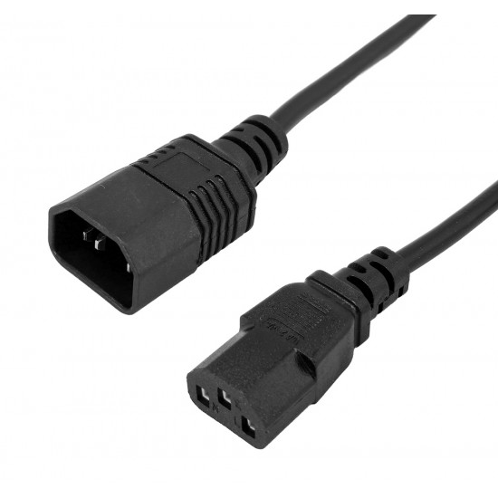 POWERTECH καλώδιο προέκτασης τροφοδοσίας CAB-P053, 3x 0.75mm², copper, 1.5m, μαύρο