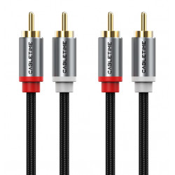 CABLETIME καλώδιο ήχου 2x RCA σε 2x RCA CT-RCA, 5m, μαύρο