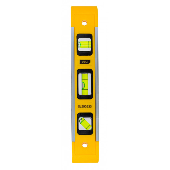 DELI αλφάδι DL290230 με 3 μάτια, πλαστικό, μαγνητικό, 23cm