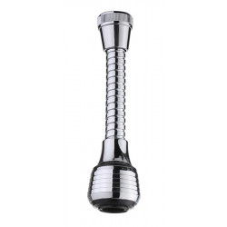 HOME USE κεφαλή βρύσης HUH-0104 με εύκαμπτο σπιράλ, 14.5cm, ασημί