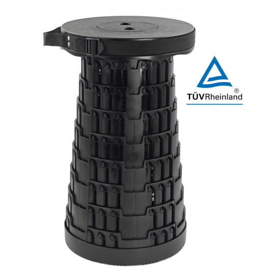 HOME USE πτυσσόμενο καρεκλάκι HUH-0230, αντοχή έως 250kg, 25.5x45cm, μαύρο
