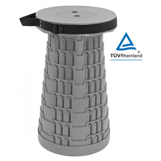 HOME USE πτυσσόμενο καρεκλάκι HUH-0231, αντοχή έως 250kg, 25.5x45cm, γκρι