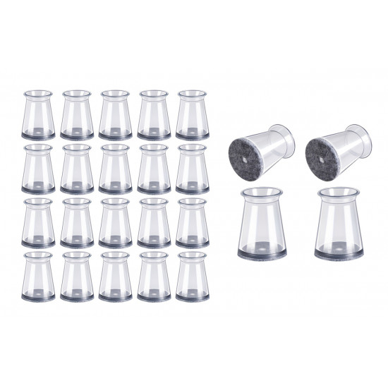 HOME USE προστατευτικές τάπες επίπλων HUH-0258, 16-23mm, διάφανες, 24τμχ