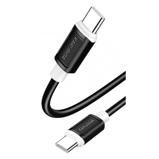 KAKUSIGA καλώδιο USB-C σε USB-C KSC-998, σιλικόνης, 100W, 480Mbps, 1m, μαύρο