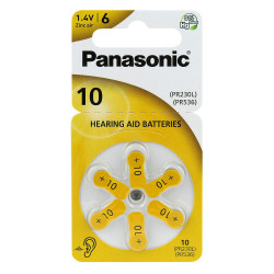 PANASONIC μπαταρίες ακουστικών βαρηκοΐας PR10, mercury free, 1.4V, 6τμχ