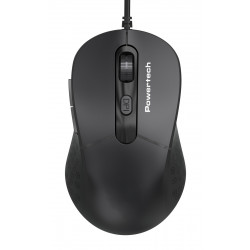 POWERTECH ενσύρματο ποντίκι PT-1467, οπτικό, έως 1600DPI, μαύρο
