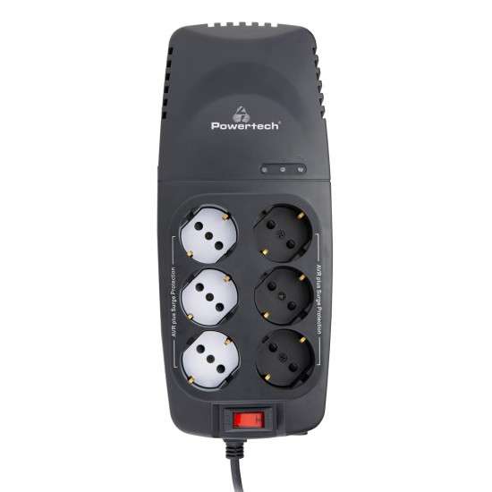 POWERTECH σταθεροποιητής ρεύματος PT-1496, 2000VA/1000W, 6x schuko