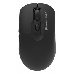 POWERTECH ασύρματο ποντίκι PT-1543, 2.4GHz & Bluetooth, έως 2400DPI, αθόρυβο, μαύρο