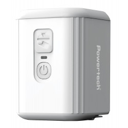 POWERTECH μίνι τρόμπα PT-1553 με φακό, 5W, επαναφορτιζόμενη, λευκή