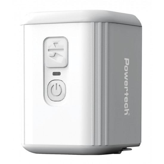 POWERTECH μίνι τρόμπα PT-1553 με φακό, 5W, επαναφορτιζόμενη, λευκή