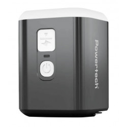 POWERTECH μίνι τρόμπα PT-1554 με φακό, 5W, επαναφορτιζόμενη, μαύρη