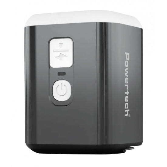 POWERTECH μίνι τρόμπα PT-1554 με φακό, 5W, επαναφορτιζόμενη, μαύρη