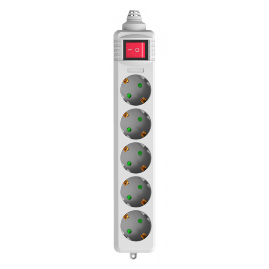 POWERTECH πολύπριζο PT-886, 5x schuko, 16A, χωρίς καλώδιο, λευκό