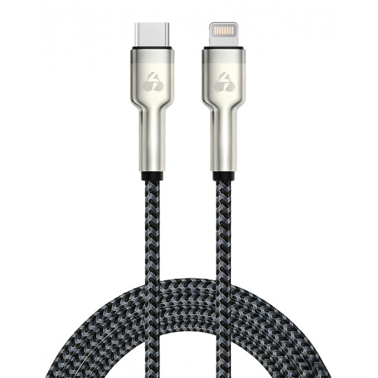 POWERTECH καλώδιο Lightning σε USB-C PTR-0200, PD 27W, 480Mbps, 1m, μαύρο/γκρι