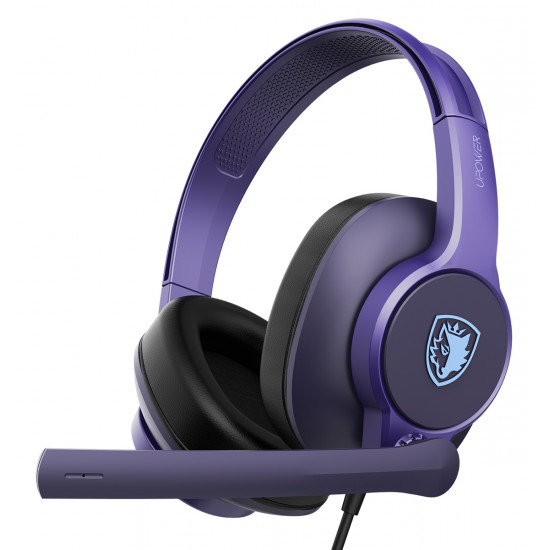 SADES gaming headset UPOWER, 3.5mm σύνδεση, 40mm, μωβ