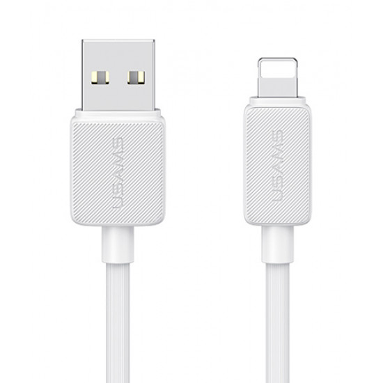 USAMS καλώδιο Lightning σε USB US-SJ689, 2.4A, 480Mbps, 1m, λευκό