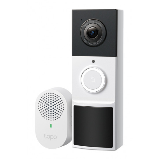 TP-LINK smart κουδούνι με κάμερα Tapo D210, 2K/3MP, WiFi, 6400mAh, IP65, V2.0