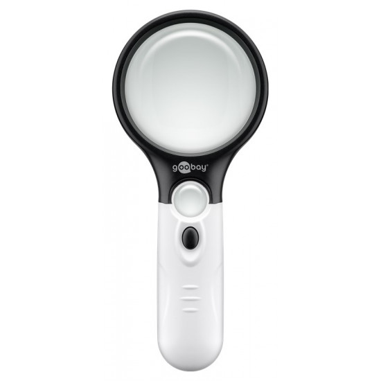 GOOBAY μεγεθυντικός φακός χειρός 41255 με φωτισμό LED, 1.75x & 12.25x