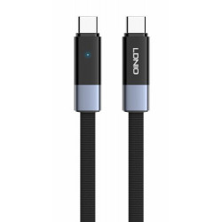 LDNIO καλώδιο USB-C LC242c, flat, 65W, 480Mbps, 2m, μαύρο