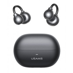 USAMS earphones με θήκη φόρτισης Echo R02, OWS, Φ11mm, 50/300mAh, μαύρα