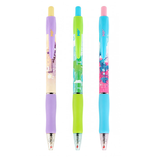 MP στυλό διαρκείας ballpoint PE140-14, 0.7mm μύτη, 14.5cm, μπλε, διάφορα σχέδια, 1τμχ
