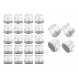 HOME USE προστατευτικές τάπες επίπλων HUH-0224, 25-30mm, διάφανες, 24τμχ