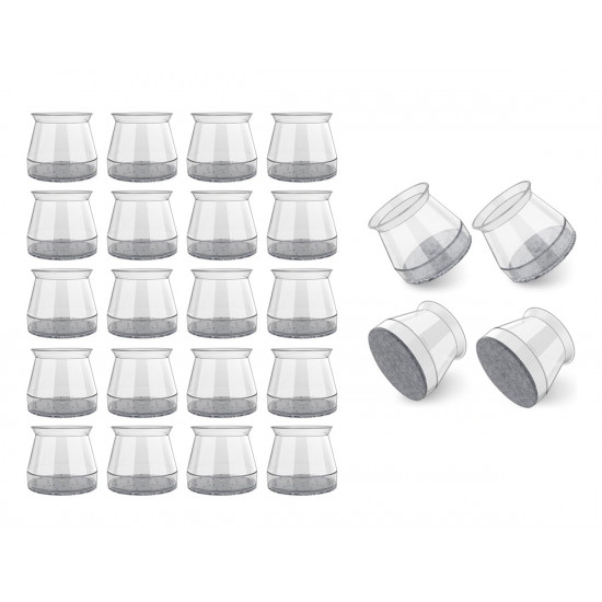 HOME USE προστατευτικές τάπες επίπλων HUH-0224, 25-30mm, διάφανες, 24τμχ