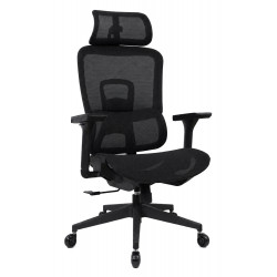 POWERTECH καρέκλα γραφείου PT-1633 με μπράτσα και ανάκλιση, ρυθμιζόμενο ύψος, μαύρη