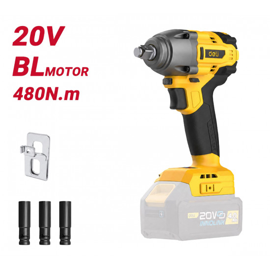 DELI κρουστικό μπουλονόκλειδο μπαταρίας DC235Z, Brushless, 20V, 480N.m, 1/2